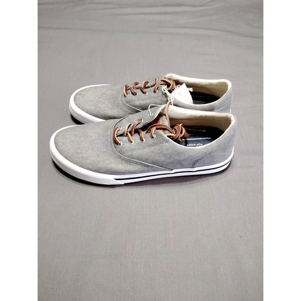 NWT Sperry Boat Shoes Striper II CVO STS17393‎ Gray Preppy Resort Athletic Men 8